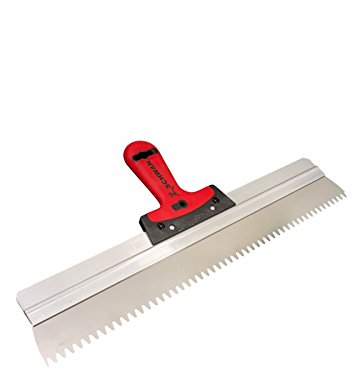 Handelskönig Flächenspachtel Alu gezahnt mit Softgriff, Blattstärke 0,6 mm, Breite 500 mm, rostfrei, Spachtel für Trockenbau