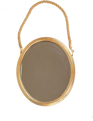 GMMH Charmanter Landhaus Metall Wandspiegel Spiegel 18-16 antik Garderobenspiegel Flurspiegel Barock (Gold oval)