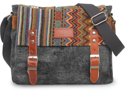 FANDARE Retro-Schultertasche, Herren/Frauen, Business, Crossbody Bag, Outdoor, Reisen, Camping, große Kapazität, Messenger-Tasche, atmungsaktiv, Segeltuch