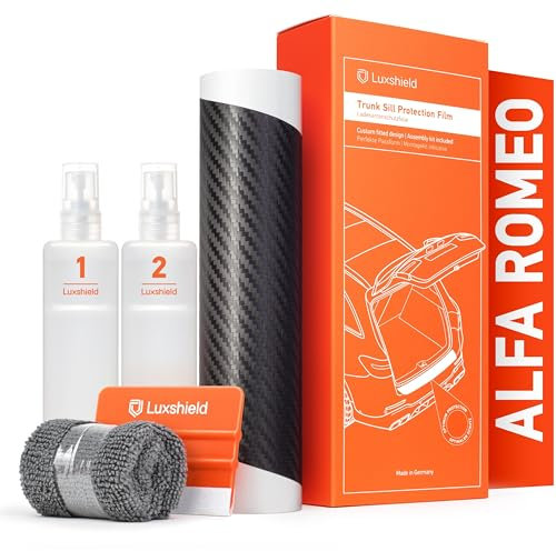 Luxshield Pellicola Protettiva per Bordo di Carico per Alfa Romeo Giulietta 940 I 2010-2021 - Protezione Paraurti, antigraffio, per vernice - Carbonio Nero