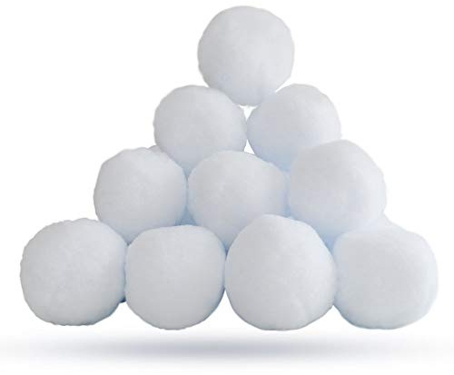 YBB 20 Pack Christmas Fake Snow White Balls, 2 Inch Realistic Snow Plush Balls for Indoor Outdoor Snow Fight Ball Game Winter Xmas Decoration - for 12 Years Old and Above