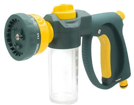 Virsus Pistola Car Wash Multifunzione a 9 funzioni di irrigazione con serbatoio regolabile per detergente da 100ml, Pistola a schiuma per la pulizia lavaggio Auto, attrezzi, terrazzi