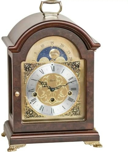 Hermle 23054-030340 Englische Stiluhr, Nussbaum Braun 33cm x 22cm x 15,5cm