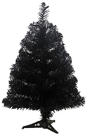 HONGXW Künstlicher Weihnachtsbaum, Tisch-Weihnachtsbaum, schwarzer Kunststoff, künstlicher Weihnachtsbaum, mit Sockel, für Weihnachten, Zuhause, Party, DIY-Dekorationen, 60 cm