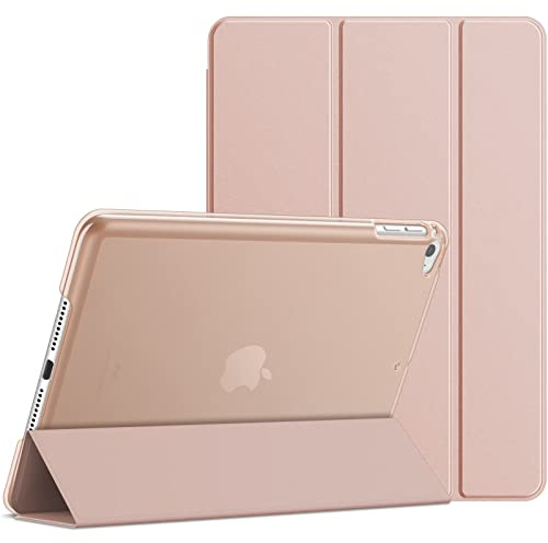 JETech Hülle für iPad mini 4. Gen 7,9 (2015), Roségold | Schlanke Transluzent Rückseite, Dreifach-Ständer, Auto Schlafen/Wachen, Leichter Stoßschutz