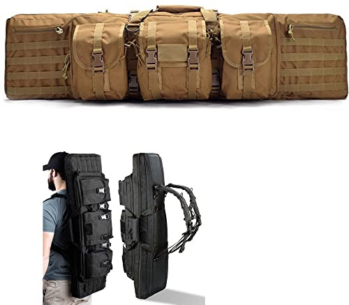 Långt gevärsfodral Taktisk karbingevärsväska Mjukt gevärsfodral Hagelgevärsfodral Skjutväskor för gevär Airsoftfodral Pistolväska Mjuk gevärryggsäck för skytte Jakt (Color : Brun, Size : 118cm)