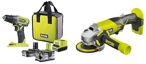 RYOBI - Duo perceuse & meuleuse 115mm sans fils 18Volt ONE+ avec batterie 2 & 4Ah