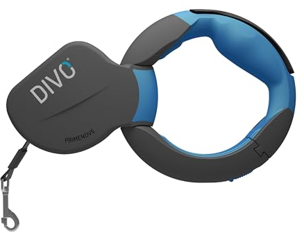 DIVO Rollleinen für Hunde, Neue Stopp und Rückspulfunktion, aufmachbarer Griff, anatomischer-Rutschfester Griff, für Hunde bis zu 45 kg, 3 m langes Band