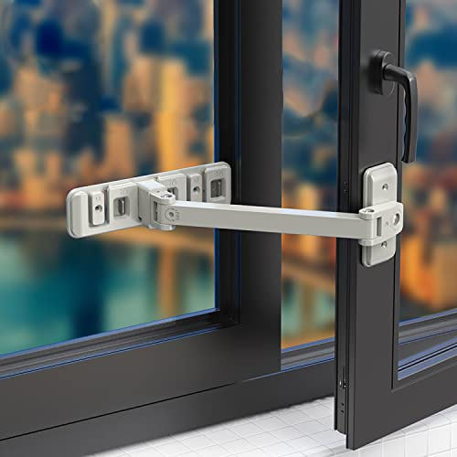 WUBAYI Blocco di Sicurezza per Finestre con Adesivo - Limitatore Anti-Apertura per Porte Scorrevoli e Finestre - Protezione Anti-Caduta per Bambini, Ideale per Case nel Regno Unito