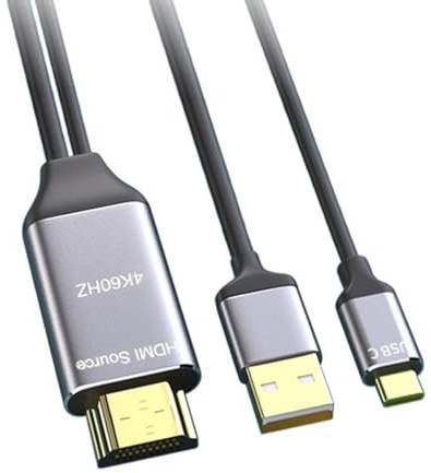 CY Cable reversible HDMI 1.4 fuente a USB 3.1 tipo C USB-C Displays macho 4K HDTV cable para monitor de ordenador portátil de 1,8 m