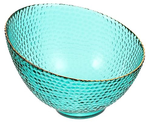 GOOHOCHY Creative Hammered Glass Salad Bowl Trim for Fruit Salads and Desserts Decorative Container for Parties and Home Use