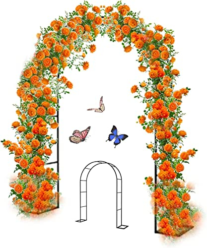 Rosenbogen, Garten-Torbogen Aus Metall, Pergola Rankhilfe Verzinkt Rost, Laubengang Rankgestell Mit Sockel Für Verschiedene Kletterpflanzen, Einfache Montage, 6 Größen,180x220x40CM
