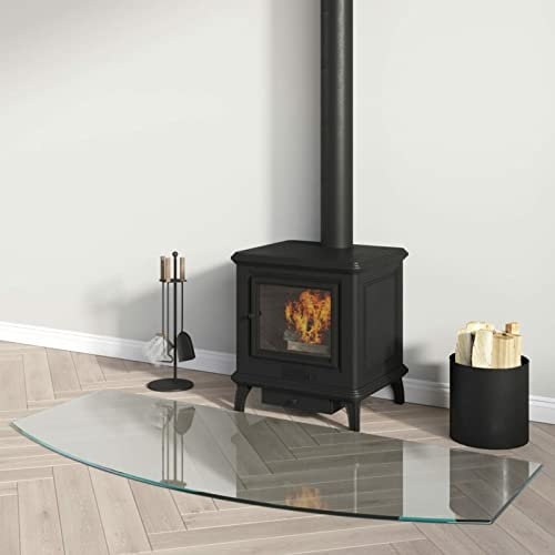 Rantry Placa de cristal para chimenea, 120 x 50 cm, protector de suelo para parquet y superficies laminadas, base de estufa resistente a altas temperaturas, cubierta de suelo de vidrio templado tipo 1