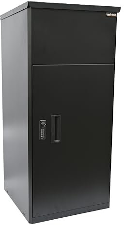 VEEHAUS Grande boîte aux Lettres Anthracite en Acier Inoxydable - pour l'extérieur - Taille XXL - avec Compartiment à Colis (Trappe, sans Support)