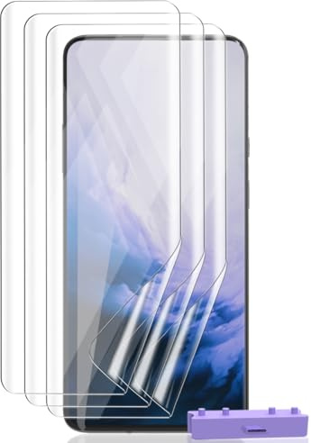 Zerrshoo Protector de Pantalla para OnePlus 7 Pro, Película de flexible [No es de cristal], OnePlus 7 Pro Protector Pantalla 3 Piezas, para OnePlus 7 Pro Protector de Pantalla HD