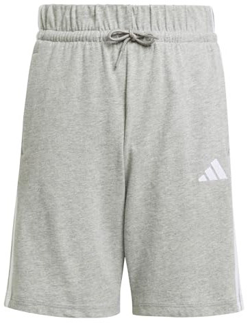 adidas Unisex Kids Essentials Shorts, Medium Grey Heather/White, 13-14 Years