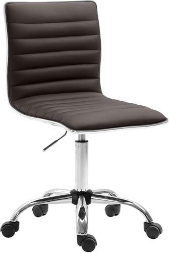 CLP Arbeitshocker höhenverstellbar Alamosa, ergonomischer Rollhocker mit Rückenlehne, Kunstlederbezug, drehbar Ideal für Büro & Praxis Farbe braun