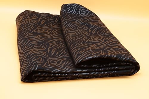 Hochwertige Meterware, 300 x 140 cm: Ideal für Kleidung, Heimtextilien, Tischläufer, Patchworkstoffe, DIY, Dekostoff und Kinderstoffe. Schwarzer Stoff mit weißem Glanzeffekt