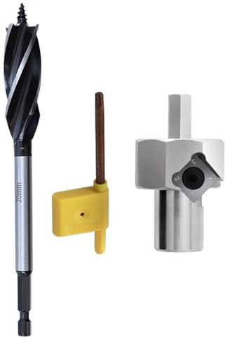 Benches Dog Hole Chamfer Reamer Tool Stainless Steel 20mm Holes Hexagon Shank Woodworking Shaping Electric Drill Trimmers