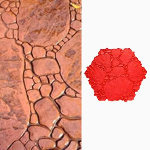 Stampi per Cemento Effetto Pietra Ciottoli Realistici Stampi per Cemento Senza Soluzione di Continuità, Stampi per Cemento Decorativi per Esterni, Nuovo Tappetino Floppy con Motivo Casuale per Percors