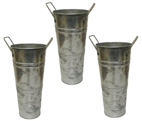Supvox 3stücke Blumenvase Aus Metall Blumentopf Aus Eisen Eimervase Für Tischdekoration Retro-blumenhalter Mit Griff Pflanzenaufbewahrungsorganizer Für Balkon Und Garten