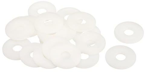 QUARKZMAN 20Pcs M14 Rondelles Plates en Nylon 14mm ID 44mm OD 3mm Épaisseur Rondelle Lisse Joints en Plastique Joint d'Étanchéité Entretoise Bague, Blanc