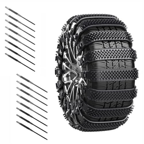 LNZKX Catene Neve Auto per Maserati Levante/Grecale SUV Modena/S/GTS/Trofeo, Reusable Catene Regolabili Antiscivolo Auto Fascette Cavi per Pneumatici da 165-275mm,16Pcs-Black