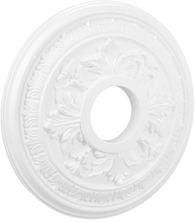 WESIEVYA Vintage Ceiling Medallion 15.59 Inch Round Pu Material Decorative Ceiling Light Medallion for Home and Commercial Lighting Fixtures Easy Installation