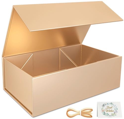 1 Packung Geschenkboxen, 30 x 15 x 10 cm Geschenkboxen für Geschenke mit Deckel, Magnetverschluss, rechteckig, faltbar, für Trauzeugen, Antragsbox, Hochzeit, Weihnachten, Halloween