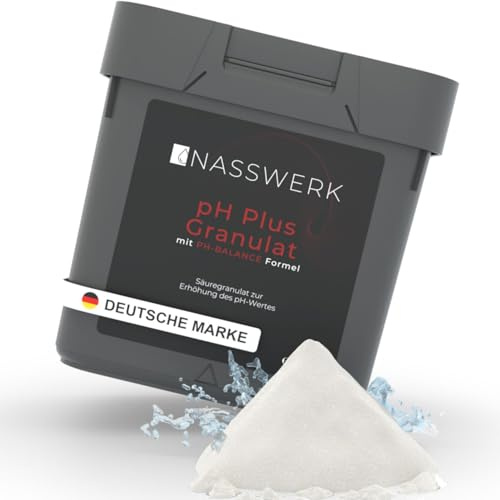 NASSWERK® pH Plus Pool Granulat (1kg bis 10kg) | Organischer pH Wert Heber | Organisches pH+ Granulat zur pH Wert Korrektur | pH Erhöher für Pool, Whirlpool & Schwimmbäder | Schnell & Flexibel Dosierbar