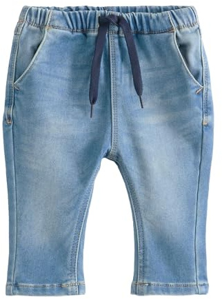 NEXT Supermjuka stretchjeans utan stängning, Mid Wash denim, 9-12 mesi