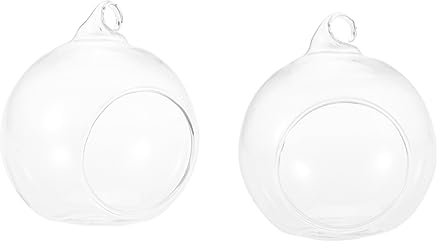 TOPPERFUN 6pezzi Vaso Vetro Trasparente Appendere Base Piatta Design Palla Vasi Piante Da Fiore Terrari Contenitori Paesaggio Da Decorazioni Casa Matrimoni