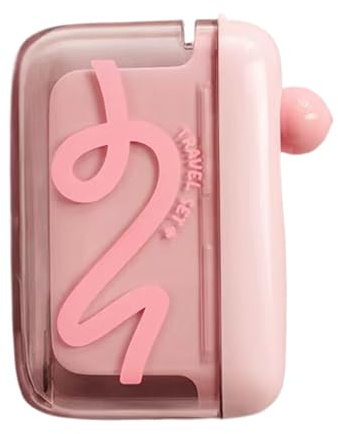 Dispenser per filo interdentale, da viaggio, organizer automatico per filo interdentale, porta accessori compatto, scatola igienica portatile, ideale per hotel, ristoranti, 6 x 8 x 3 cm, rosa