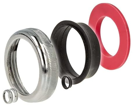 tecuro Rändelmutter - Verbindungsmutter Komplettset, mit 3 Rändelmuttern, 2 Keildichtungen und 1 Flachdichtung, für 1 1/4 Zoll Waschtisch-Siphons