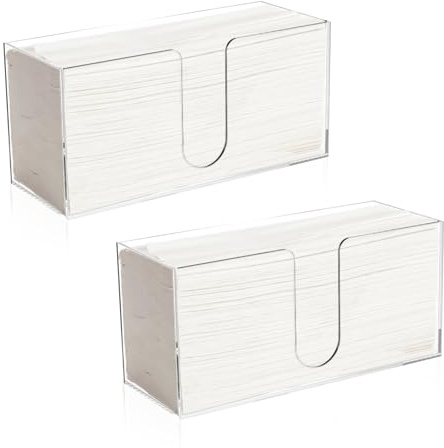 Hevtsde 2 Pack Acrylic Paper Towel Holder - Clear Paper Towel Dispenser Countertop, Z Fold C Fold Trifold Napkin Holder for Bathroom Office Toilet and Kitchen Restaurant