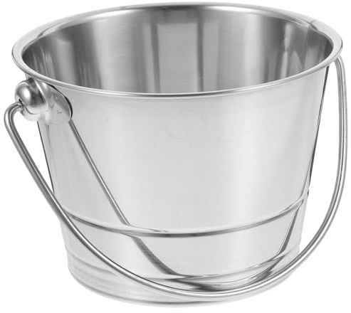 Ipetboom Seau à Glace Portable en Acier Inoxydable 1l Antirouille Seau De Stockage De Glaçons pour Bar Extérieur Et Fête