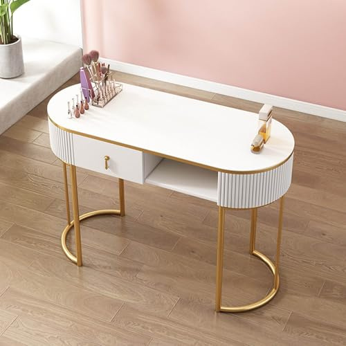 Escritorio profesional con cajones y armario de almacenamiento de 3 capas, mesa de manicura moderna de madera para el hogar, salón, spa, manicura, estación de trabajo, equipo