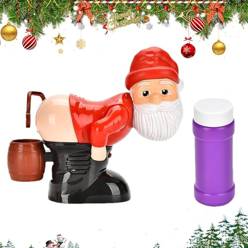 Blasenmaschine für Kinder, Weihnachtsblasenmaschine mit Lichtern – automatisches Spielzeug für Sommerpartys, Jungen und Mädchen, Spaß im Garten, Pool, Strand, Sommerspiele, Partys und Karneval