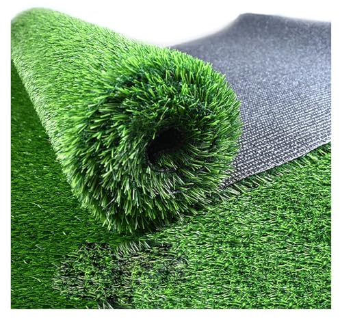 Kunstrasen Teppich Wetterfest Rollrasen Grasmatte für Balkon, Terrasse, Garten, Grün Künstlicher Kunststoffrasen(1.5x3m/4.92x9.84ft)