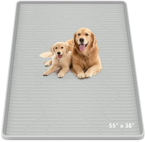 Bartuke Tapis de toilette pour chien - 140 x 96 cm - En silicone réutilisable - Tapis de dressage réutilisable pour chiot - Antidérapant - Anti-fuite - Protection pour sols intérieurs