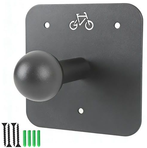 TEOV Wandhalterung Fahrradträger, Kugelkopf Fahrrad-Heckträger Wandhalterung, Maximale Traglast 60 kg, mit Schrauben und Kunststoff-Spreizdübel (Grau)