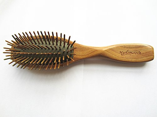 Myhsmooth G2s-am-gs stor storlek professionell handgjord naturligt grönt sandelträ ingen statisk hårborste luftväska massagekam hårkam med handtag med aromatisk doft som present