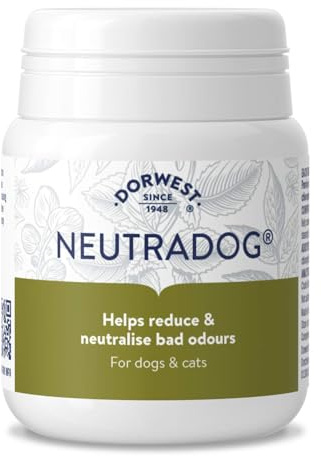 DORWEST HERBS Dorwest Neutradog Tablets For Dogs And Cats, 100 Tablets, Odour Absorbing Supplements for Dogs and Cats – For Neutralising Smells via Natural Removal, Green