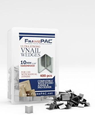 FramePac V Clous pour Cadres Photos Bois Dur 10 mm (2,5 cm) [Pack de 400 V-Clous, Détachés] - (pour utilisation avec Cloueur V Manuel pour Cadres, Cloueur V Manuel pour Cadres Photos, Jointeur Manuel