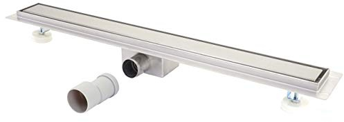 Mendler Duschrinne HWC-D94d, Bodenablauf Abflussrinne Duschablauf, Edelstahl Siphon 50-120cm - 110cm