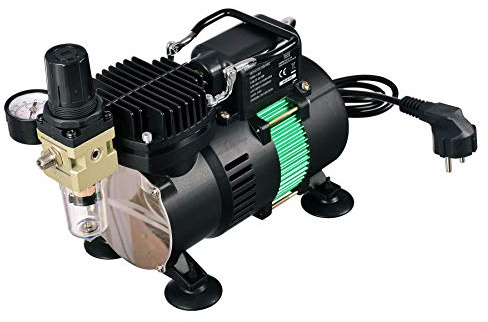 Mini compresor de aerógrafo con 2 ventiladores regulador de filtro de luz sin aceite
