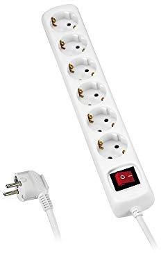 Alyco - Regleta de 6 enchufes con Interruptor, Cable de 3 m- 199446