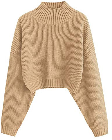 ZAFUL Jerséis de Mangas Largas Suéter Pullover Suelto Color Liso One Size para Mujer 2019