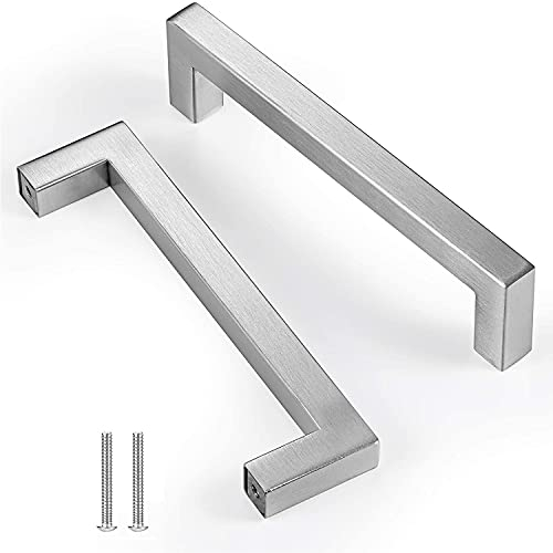 5 unità Maniglie per armadietti in acciaio inossidabile Manopole per porte Sivler Maniglia per mobili con vite per cassetti Mobili per mobili da cucina Decorazioni per la casa, distanza fori 128 mm