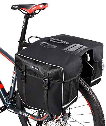 UBORSE Fahrradtasche für Gepäckträger Wasserdicht Doppelte Fahrrad Gepäckträgertasche Satteltaschen Fahrradtaschen Rücksitz mit Regenschutz Seitentasche Packtaschen Fahrradaufbewahrung 30L